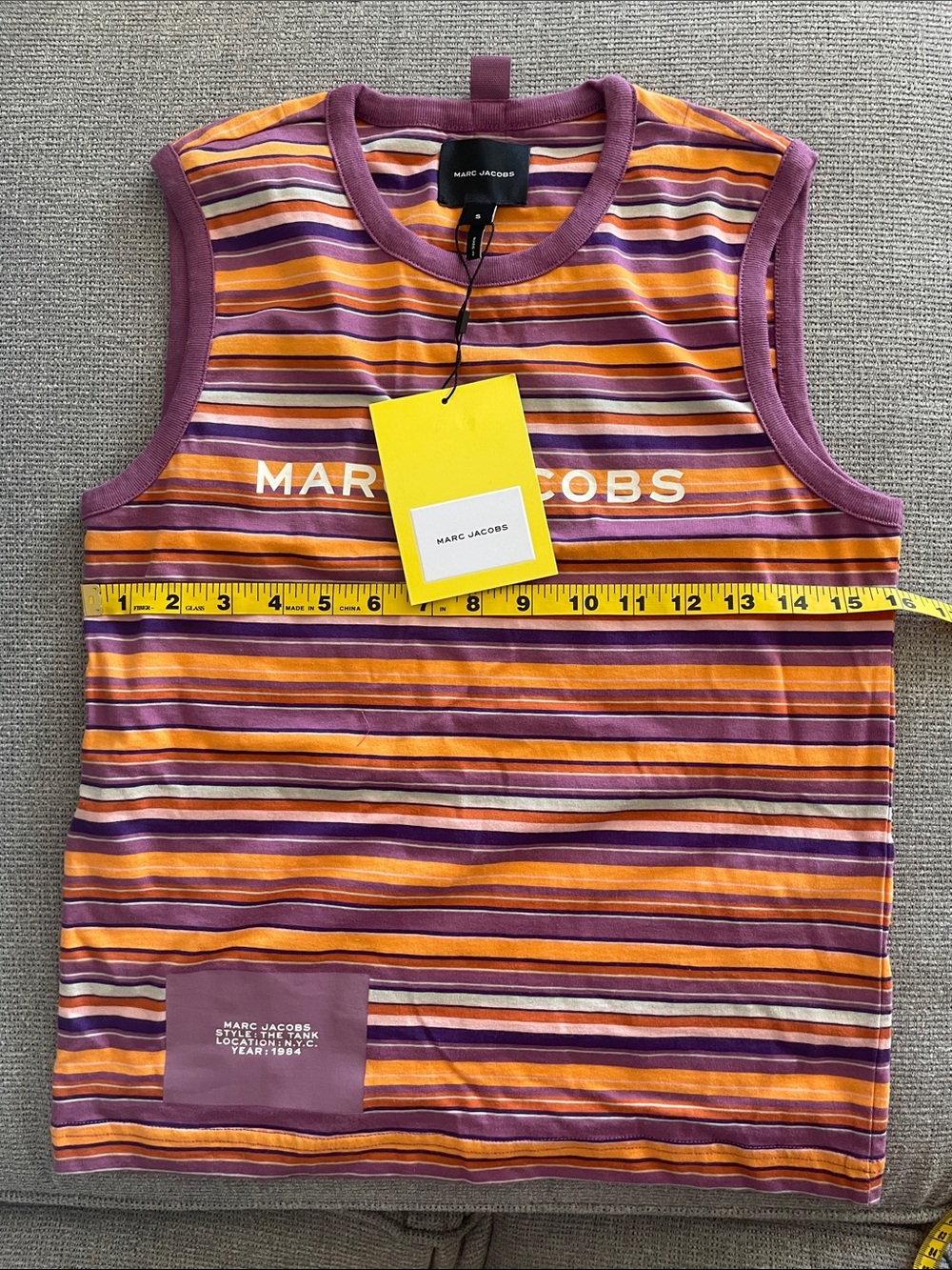 NWT Marc Jacobs Purple & Orange Striped Sleeveless Shirt - Picture 3 of 8